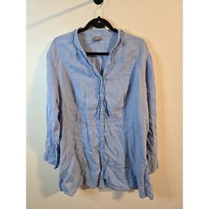 J.‎ Jill Love Linen V-neck 100% Linen Button Down Tunic Top Sz 2X Minimalist